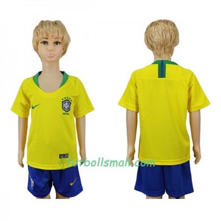 Brasilien Fotbollströjor Barn VM 2018 Hemma tröja